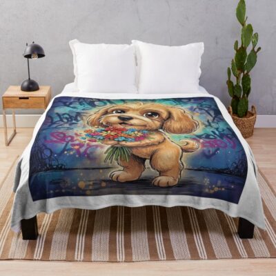 Cockapoo Retro Tribute Throw Blanket
