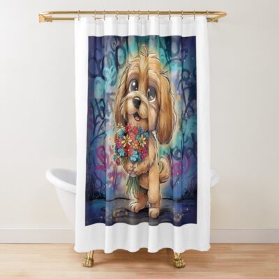 Cockapoo Retro Tribute Shower Curtain