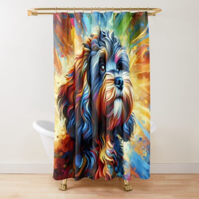 Cockapoo Retro Design Shower Curtain