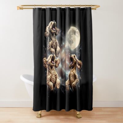 Cockapoo Retro Artwork Shower Curtain