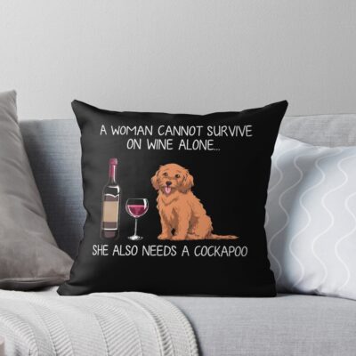 Cockapoo Retro Artwork Throw Pillow