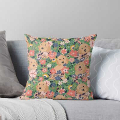 Cockapoo Retro Design Throw Pillow